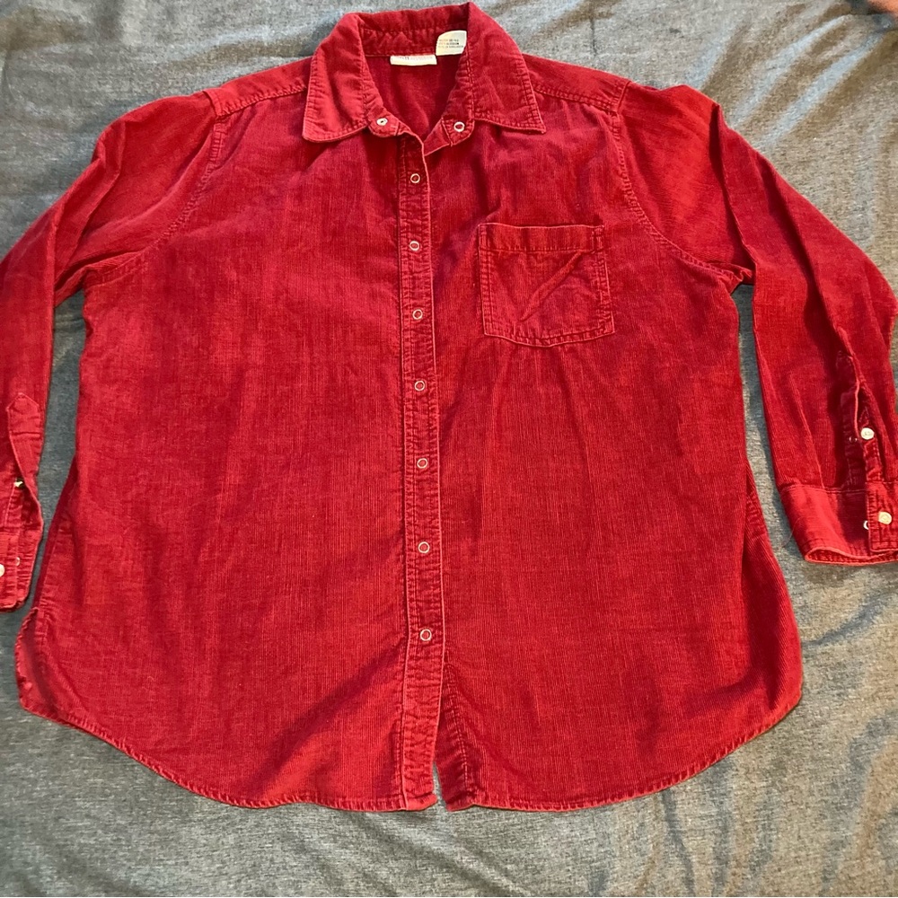 VTG Retro Y2K Women’s Faded Glory Corduroy Very Berry Snap Down Jacket Sz 18/20w